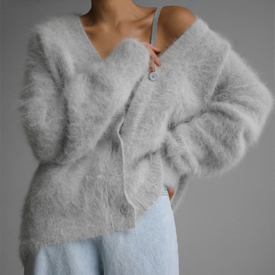 Damen kuscheliger Langarm-Strickcardigan R&B