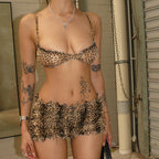 Damen modisches Tiermuster-Bikini-Set R&B