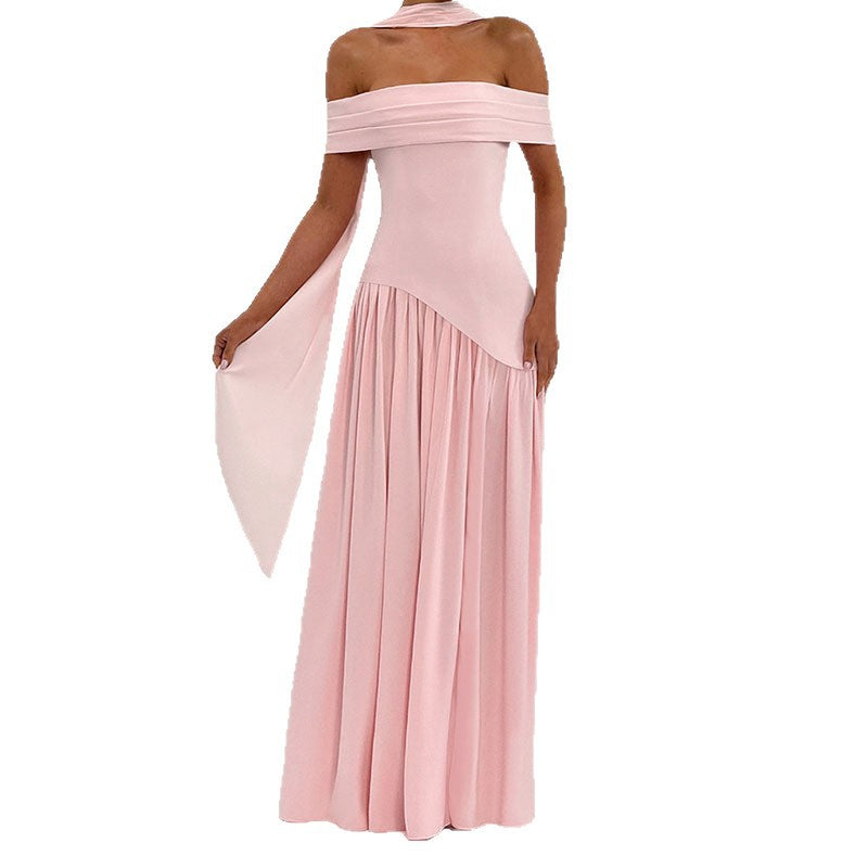 Damen Off-Shoulder Maxikleid mit hohem Schlitz R&B