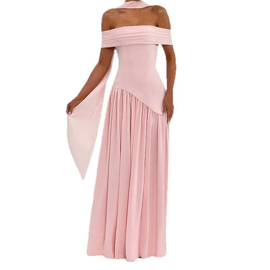 Damen Off-Shoulder Maxikleid mit hohem Schlitz R&B
