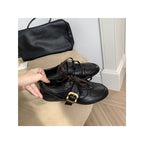Damen elegante Schnürschuhe mit modischer Schnalle R&B