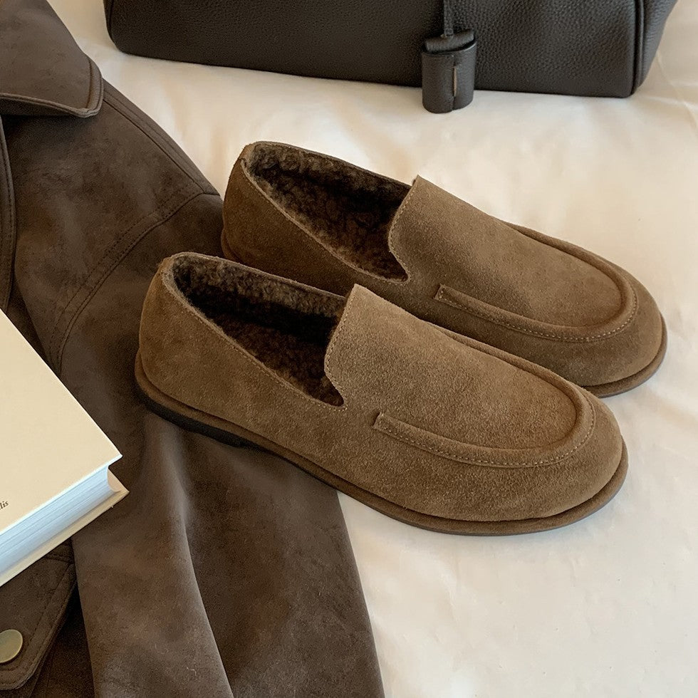 Damen Mokassins mit wärmendem Innenfutter und elegantem Wildleder-Design