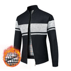 Herren modischer Strickjacke mit modernem Stehkragen und warmem Innenfutter
