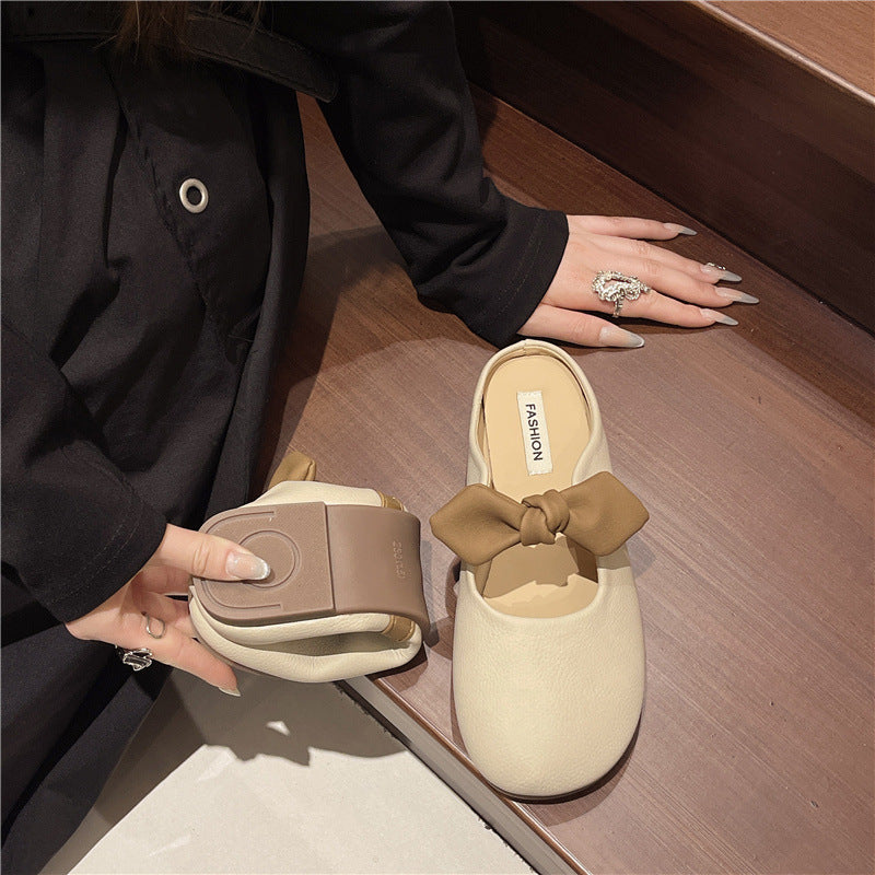 Damen bequeme Pantoletten mit modischem Schleifen-Design R&B