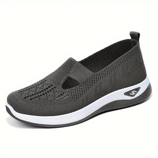 Damen bequeme Slip-On Schuhe mit atmungsaktiver Strickoberfläche R&B