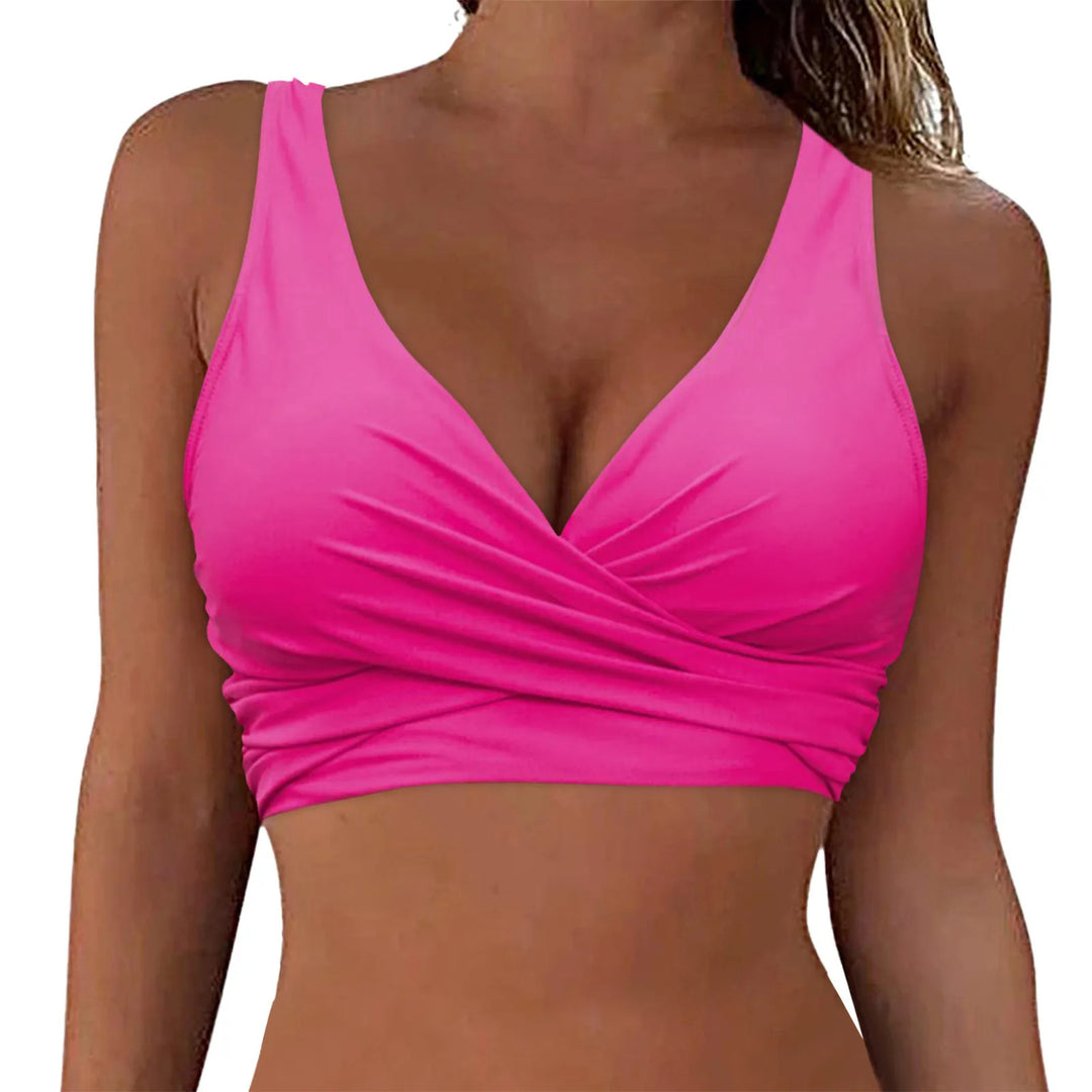 Damen komfortables Wickel-Bikinioberteil R&B