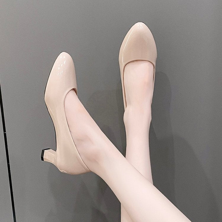 Damen elegante spitze Ballerinas mit bequemen Absatz R&B