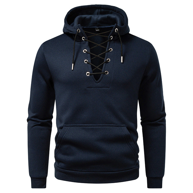 Herren Kapuzenpullover mit modischem Schnürdesign R&B