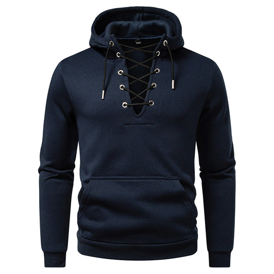 Herren Kapuzenpullover mit modischem Schnürdesign R&B