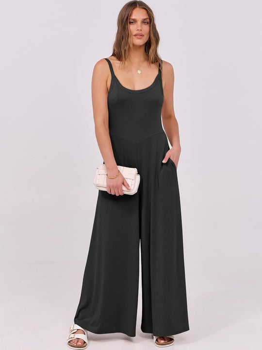 Damen eleganter Jumpsuit mit weitem Bein und komfortablem Schnitt R&B