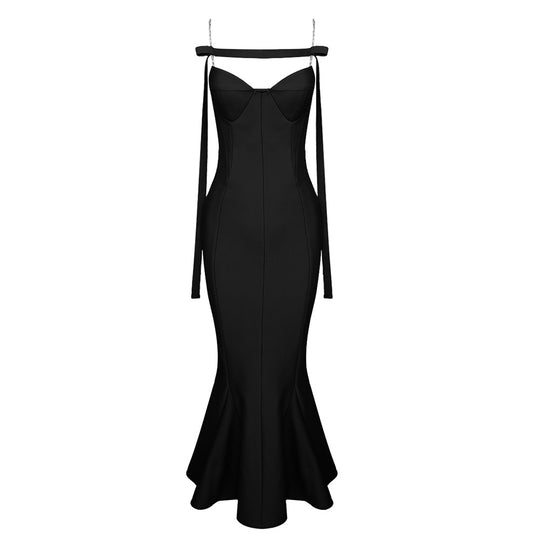 Damen Elegantes Meerjungfrauen-Kleid mit schulterfreier und taillierter Passform R&B