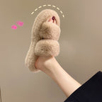 Damen Hausschuhe mit flauschigem Pelzdesign und komfortabler Sohle EB