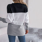 R&B | Farbblock Strickjacke mit Modischem Stil