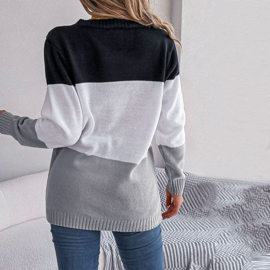 R&B | Farbblock Strickjacke mit Modischem Stil