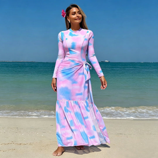 Damen Langärmliges Maxikleid R&B