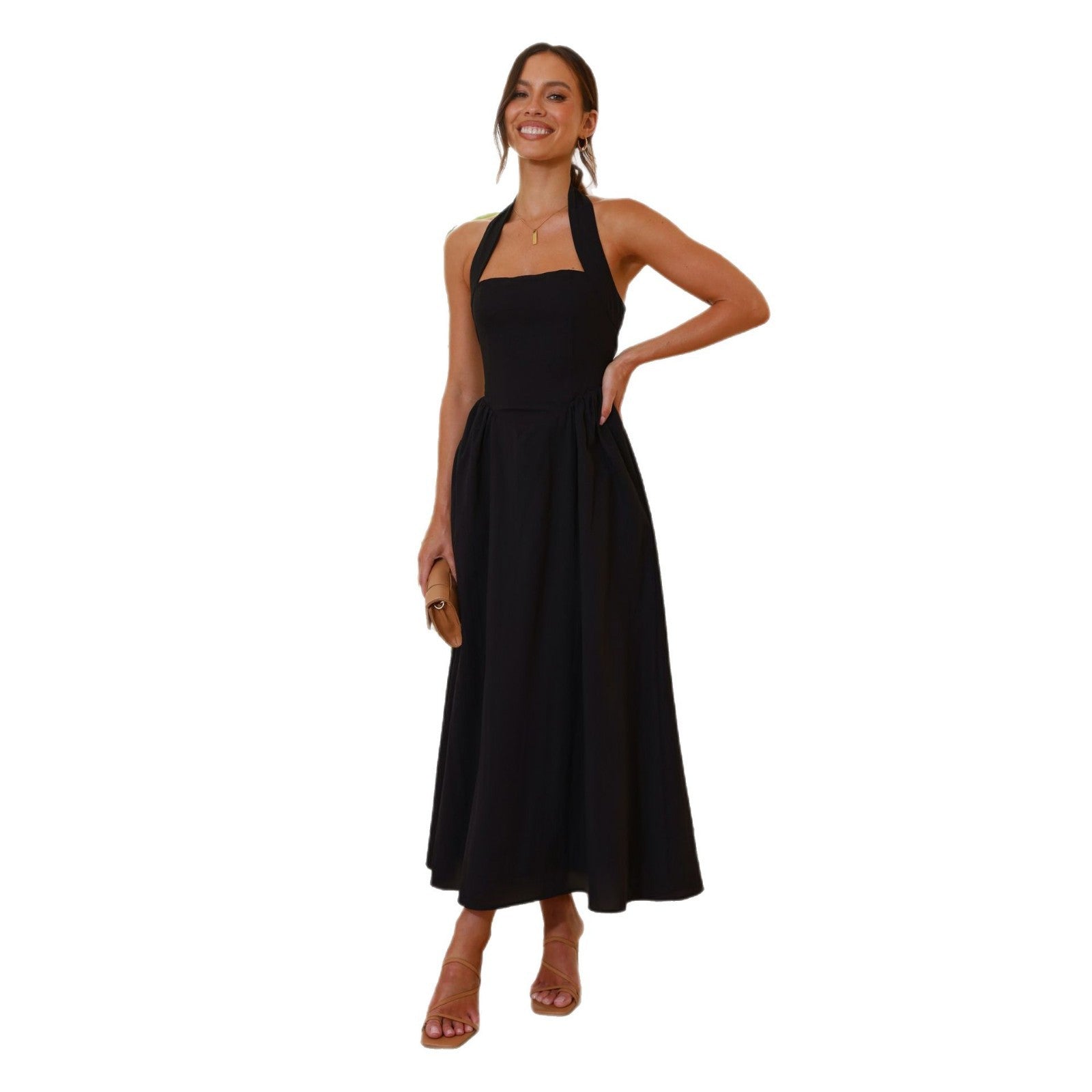 Damen Maxikleid mit schulterfreier Silhouette und eleganter Taillierung R&B