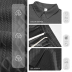 Herren nan Jacquard-Strickset mit Polokragen, legerer Passform und gerader Hose R&B