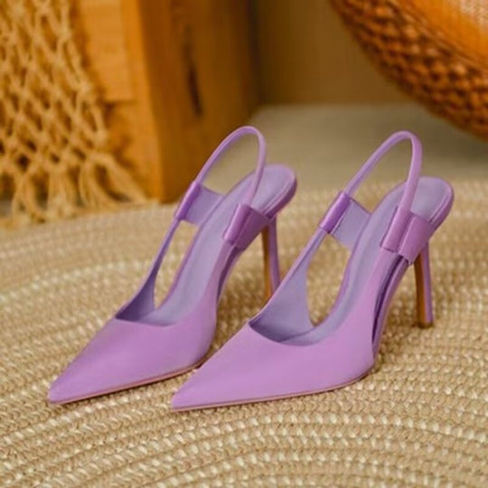 Damen Slingback-Pumps mit eleganter Spitzenform und transparentem designelement R&B
