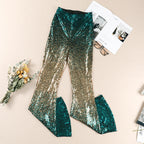 Damen Glitzernde Schlaghose mit Luxuriösem Pailletten-Muster R&B