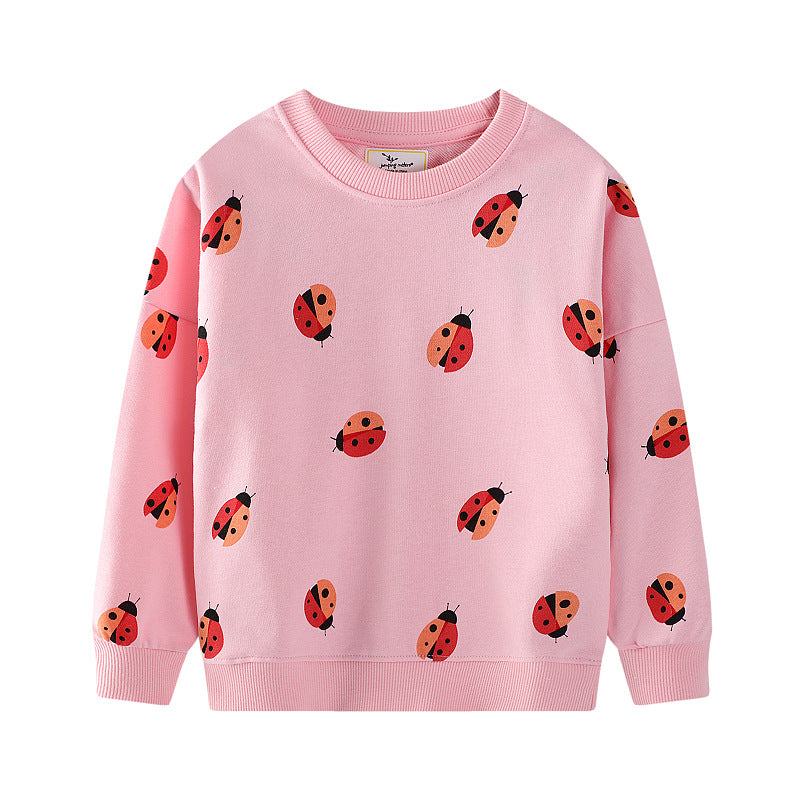 Mädchen Sweatshirt mit fröhlichem Marienkäfer-Motiv R&B