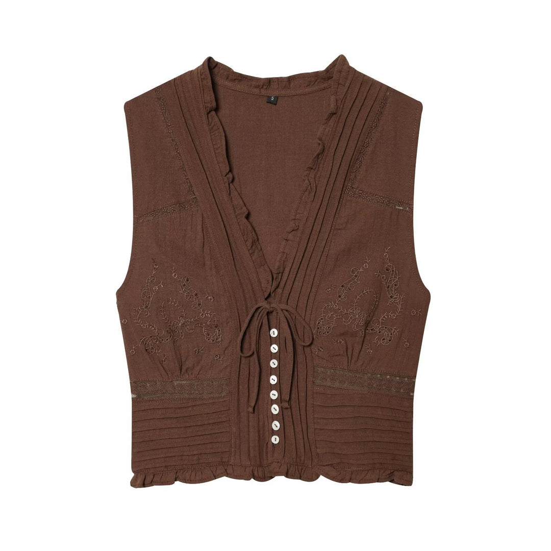 Damen Blusenshirt mit feiner Drapierung und dekorativen Knopfdetails R&B