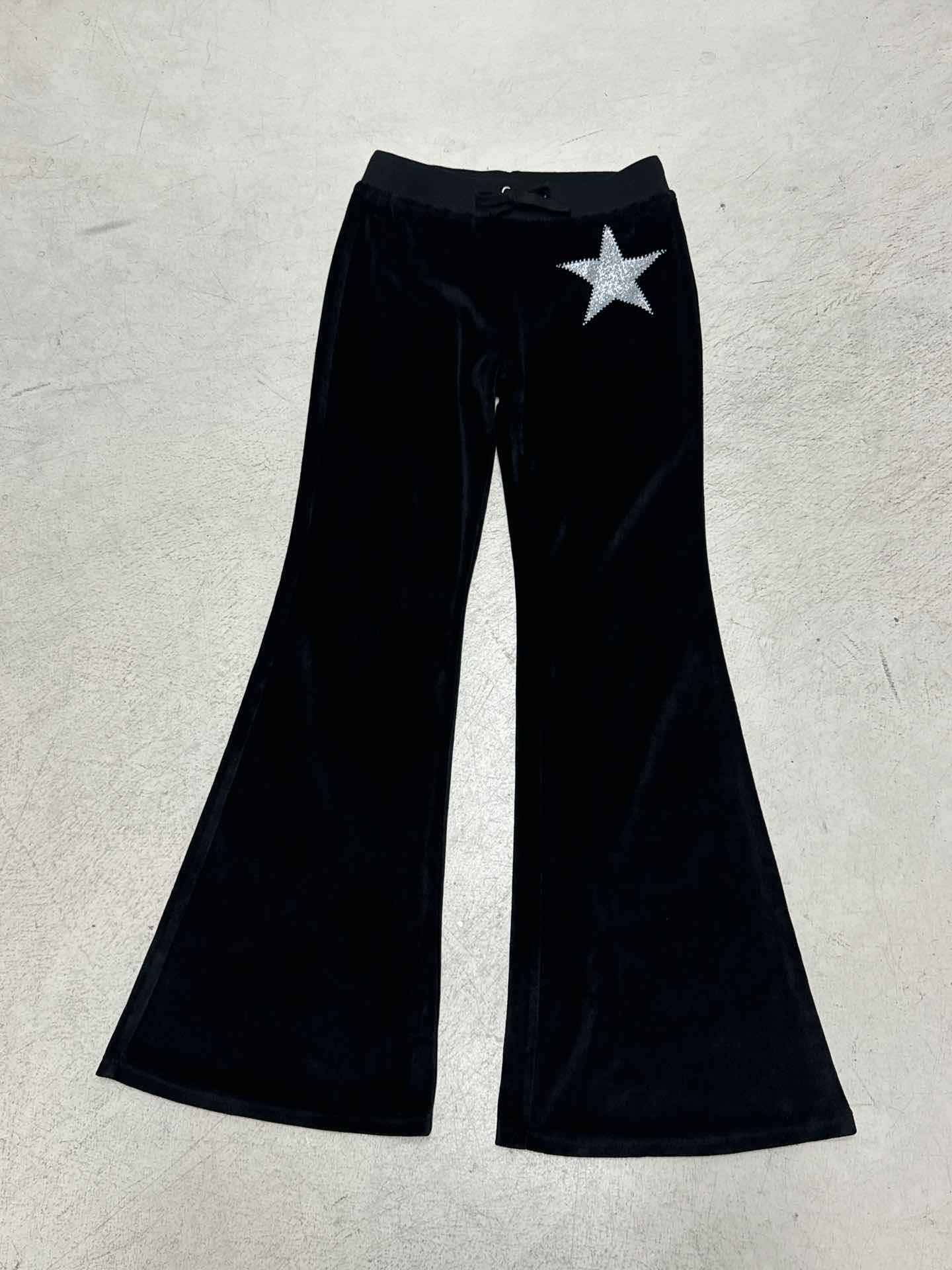 Damen elegante Schlaghose mit Glitzerstern-Detail R&B