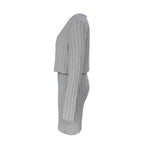 Damen figurbetontes Rippkleid mit kurzem Cardigan R&B