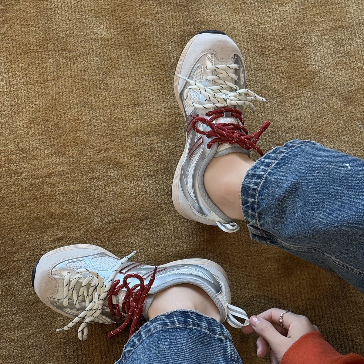 Damen Sportliche Freizeitschuhe mit atmungsaktiver Oberflächenstruktur und rutschfester Sohle