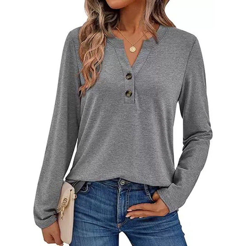 Damen Langarmshirt mit Knopfdetails R&B