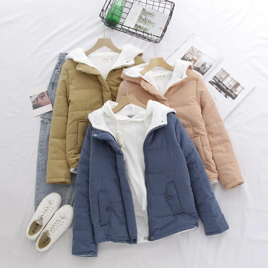 Damen gesteppte Übergangsjacke mit Kapuze und praktische Taschen R&B