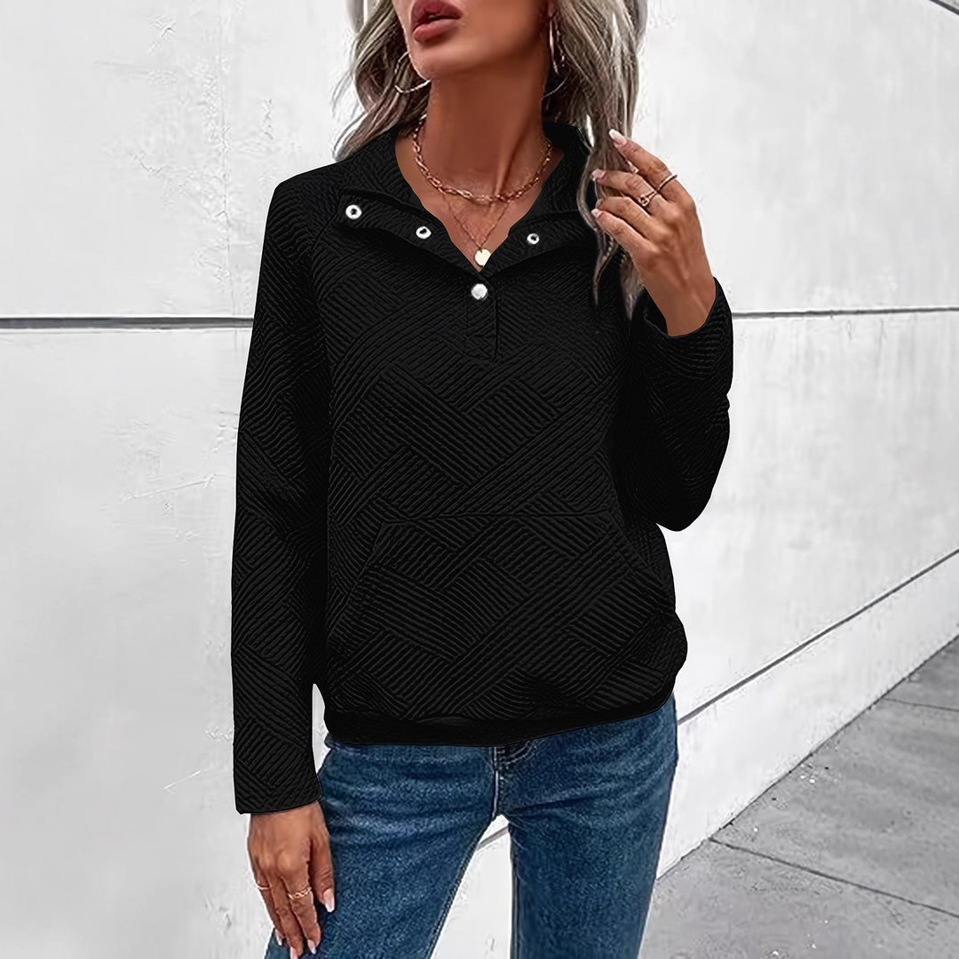Damen Pullover mit strukturiertem Design und zwei praktischen Taschen R&B