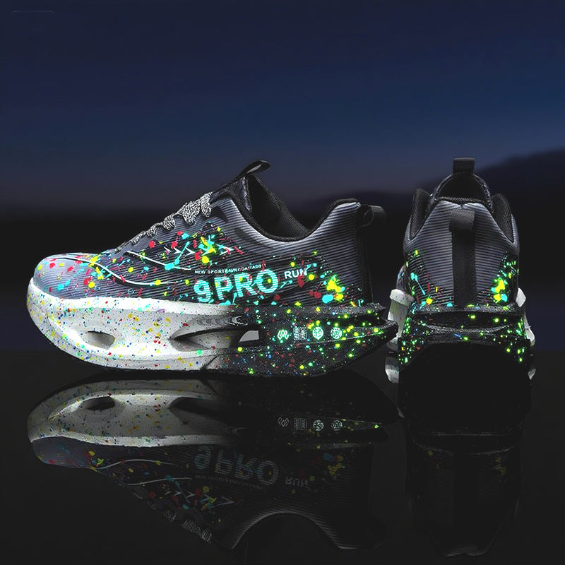Damen Leuchtende Lauf-Sneaker mit atmungsaktivem Obermaterial und stoßdämpfender Sohle R&B