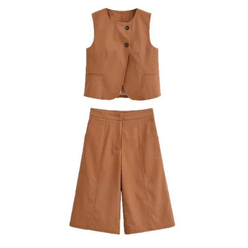 Damen weite Chino-Shorts mit eleganter Faltenlegung und praktischen Seitentaschen R&B