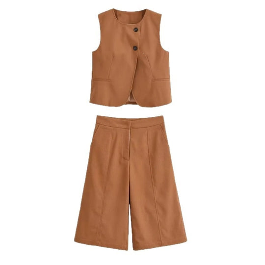 Damen weite Chino-Shorts mit eleganter Faltenlegung und praktischen Seitentaschen R&B