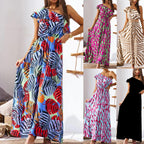 Damen Maxikleid mit asymmetrischem Träger und raffinierter Rüsche R&B