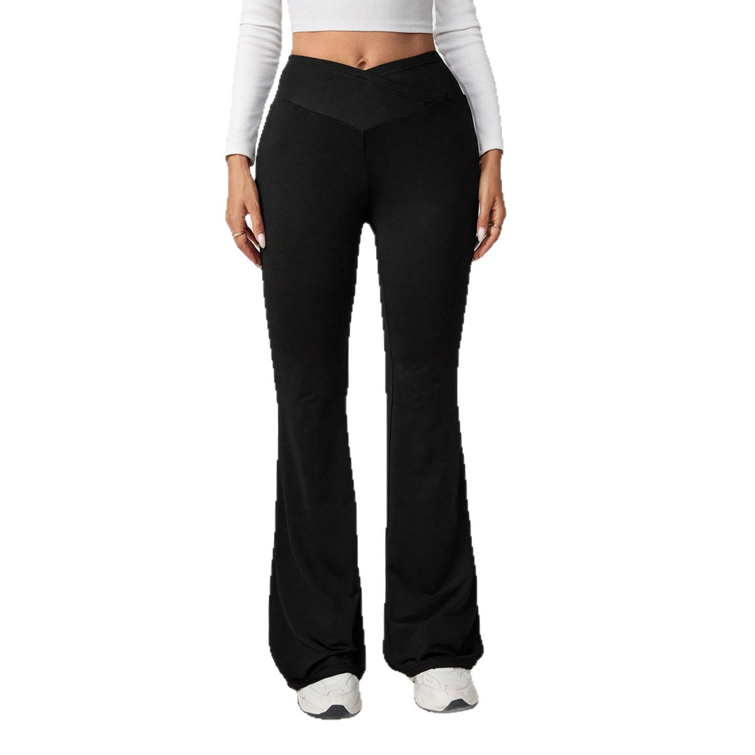Damen High-Waist Sporthose mit weitem Bein und elastischem Bund R&B