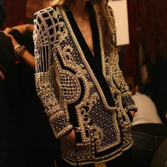 Damen Glamouröse Kristalljacke R&B