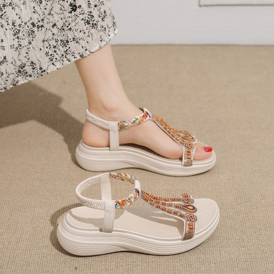 Damen Bequeme Sandalen mit dekorativen Verzierungen R&B