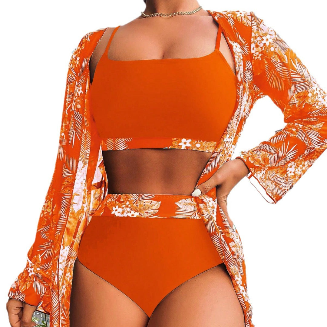 Damen Raffiniertes Bikini-Set mit transparentem Wickeltuch R&B