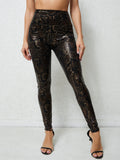 Damen Hochglänzende Leggings im Schlangenmuster