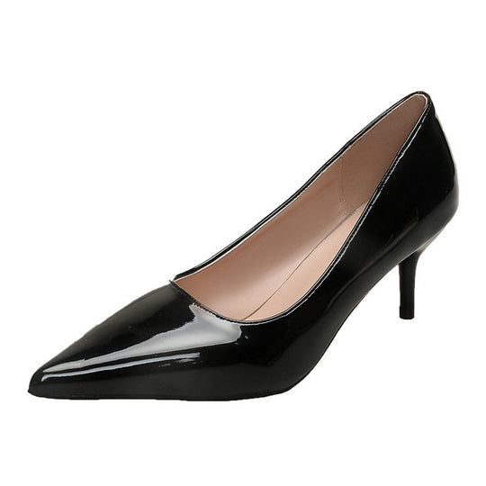 Damen Spitze High Heels mit glänzender Lackoberfläche R&B