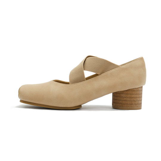 Damen elegante Ballerinas mit elastischen Riemen und glänzender Leder-Oberfläche R&B