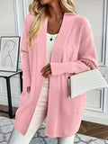 Damen lässige Strickjacke mit offenem Schnitt und Seitentaschen R&B