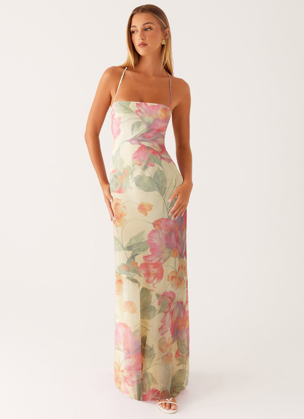 Damen Maxikleid mit floralem Muster R&B