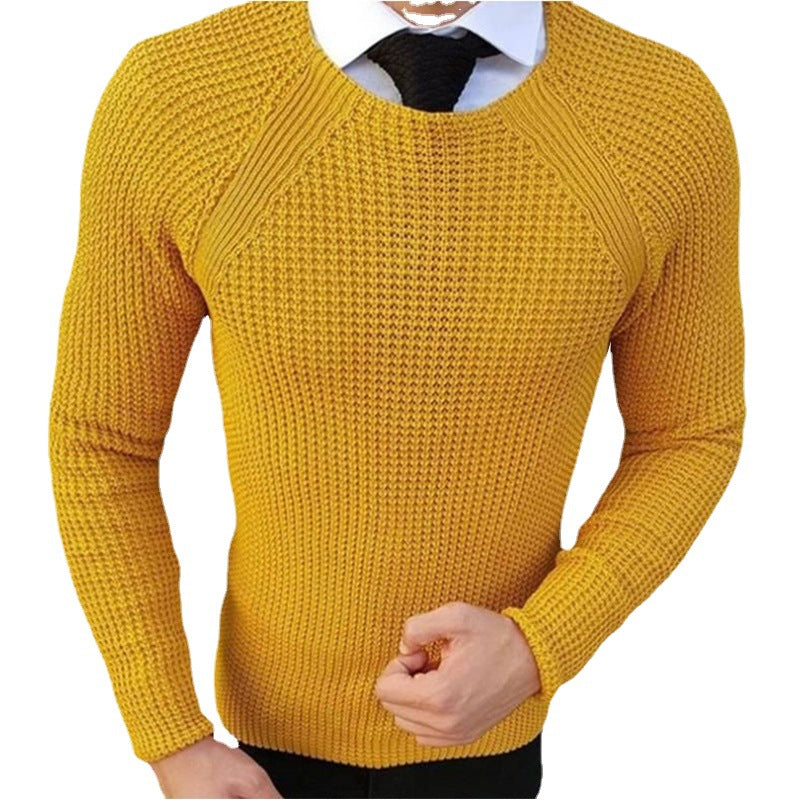 Herren lässiger Grobstrickpullover mit strukturiertem Muster R&B