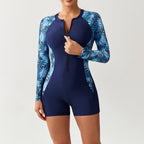 Damen sportlicher Rashguard mit langem Arm und Reißverschluss