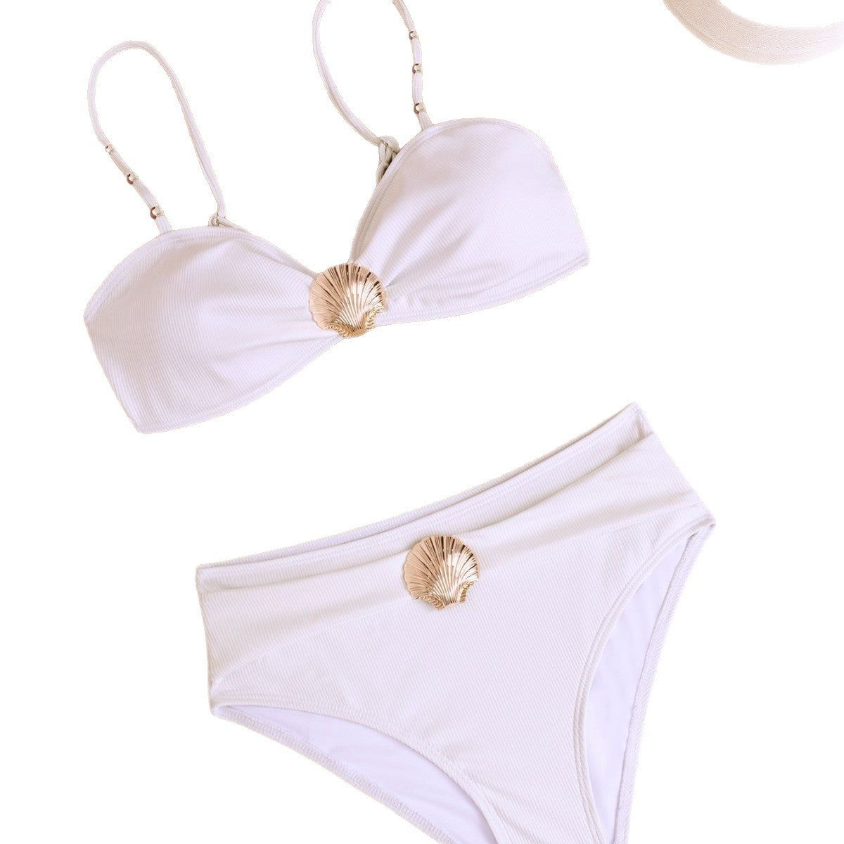 Damen Hochgeschnittener Bikini mit elegantem Muschel-Detail