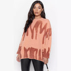 Damen Oversized Pullover mit modernem Farbmustermix und lässigem Schnitt R&B