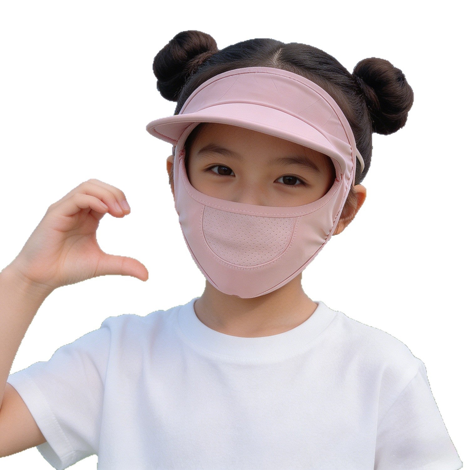 Damen nan Sonnenschutz-Visier mit integrierter atmungsaktiver Gesichtsmaske und verstellbarem Nackenzug R&B