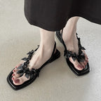Damen Slingback-Sandaletten mit dekorativem Schleifen-Design R&B